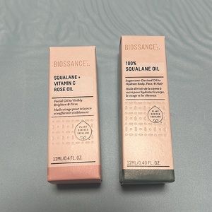 New Biossance Squalane + Vitamin C Rose Oil and Squalene oil